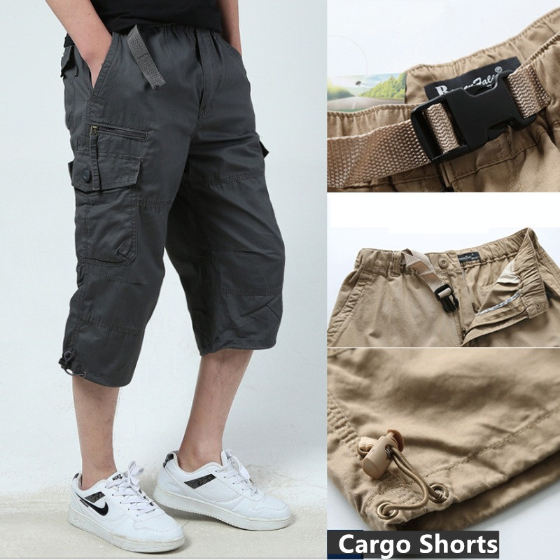 Mens Fashion Zip Up - Men Cargo Shorts Loose Straight 100%