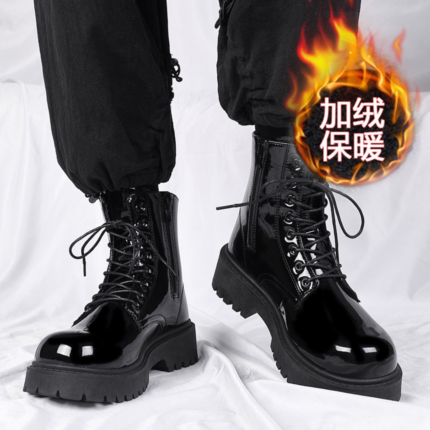 Men'S Fashion Plus - Men's warm plush high-top boots winter