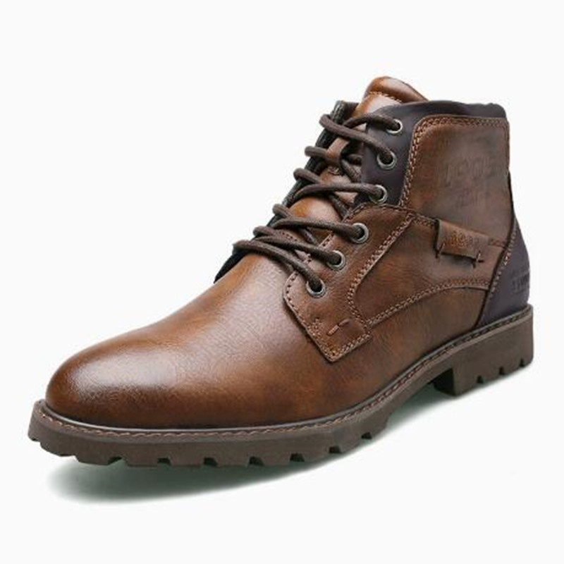Men'S Fashion Plus - Leather Men Ankle Boots Plus Size