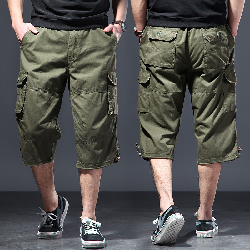 Mens Fashion Zip Up - Men's Cotton 3/4 Pants Loose Plus