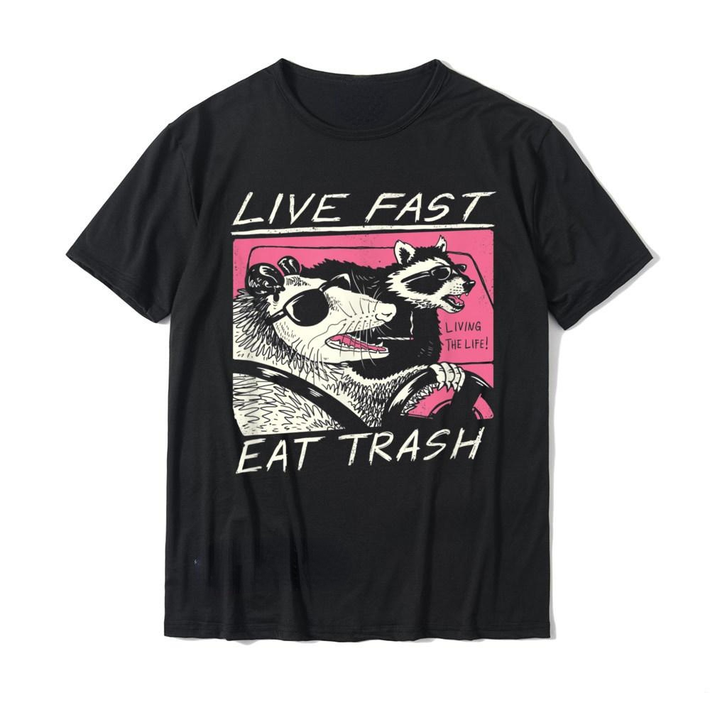 Graphic Tee Oversized - Live Fast! Eat Trash! Man T