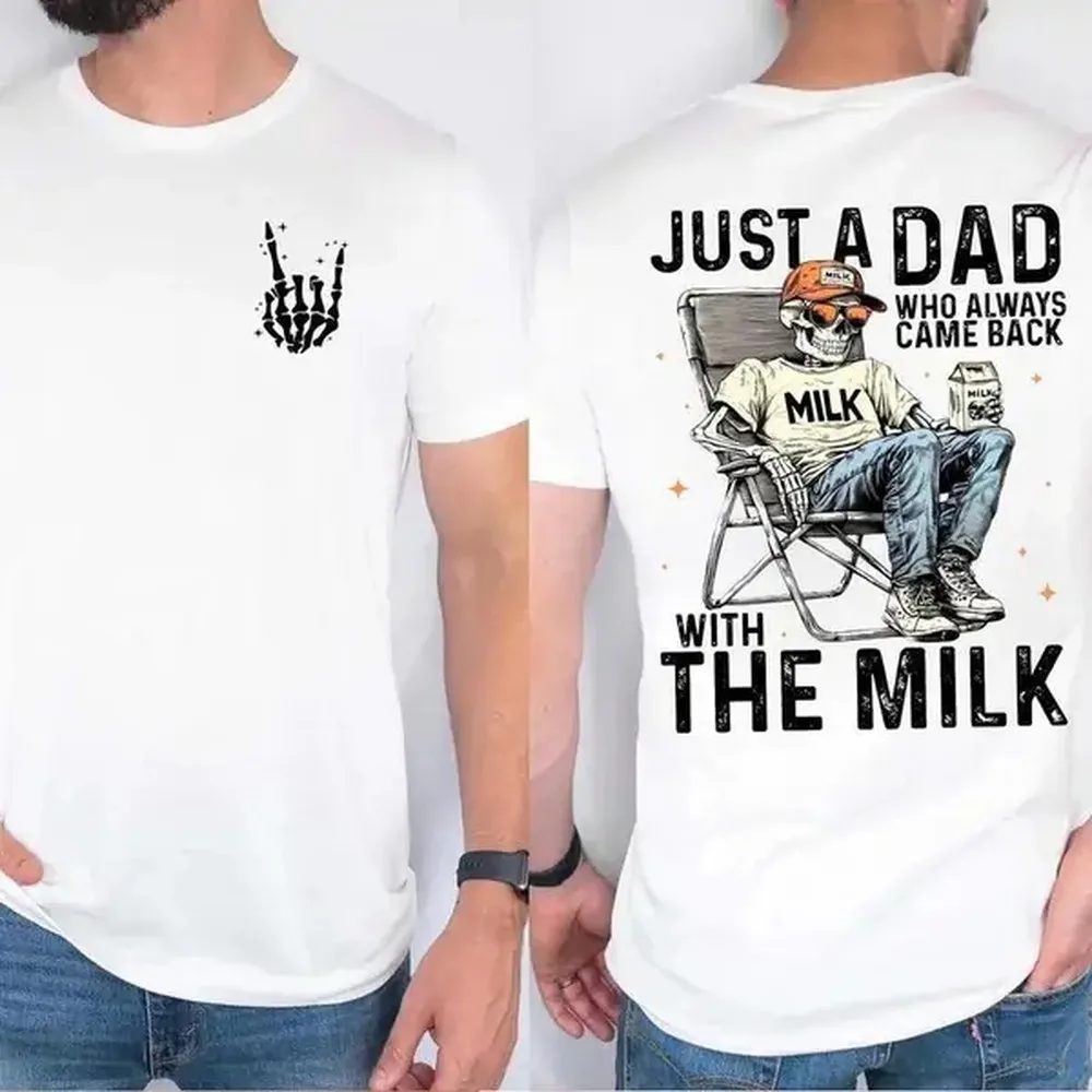Graphic Tee Oversized - Funny Dad Skeleton Graphic Tee -