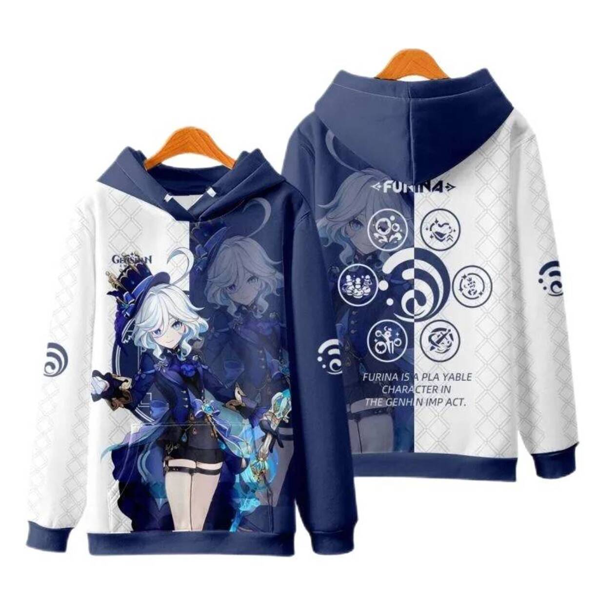 Streetwear Hoodie - Anime Genshin Impact Furina Acg Cosplay