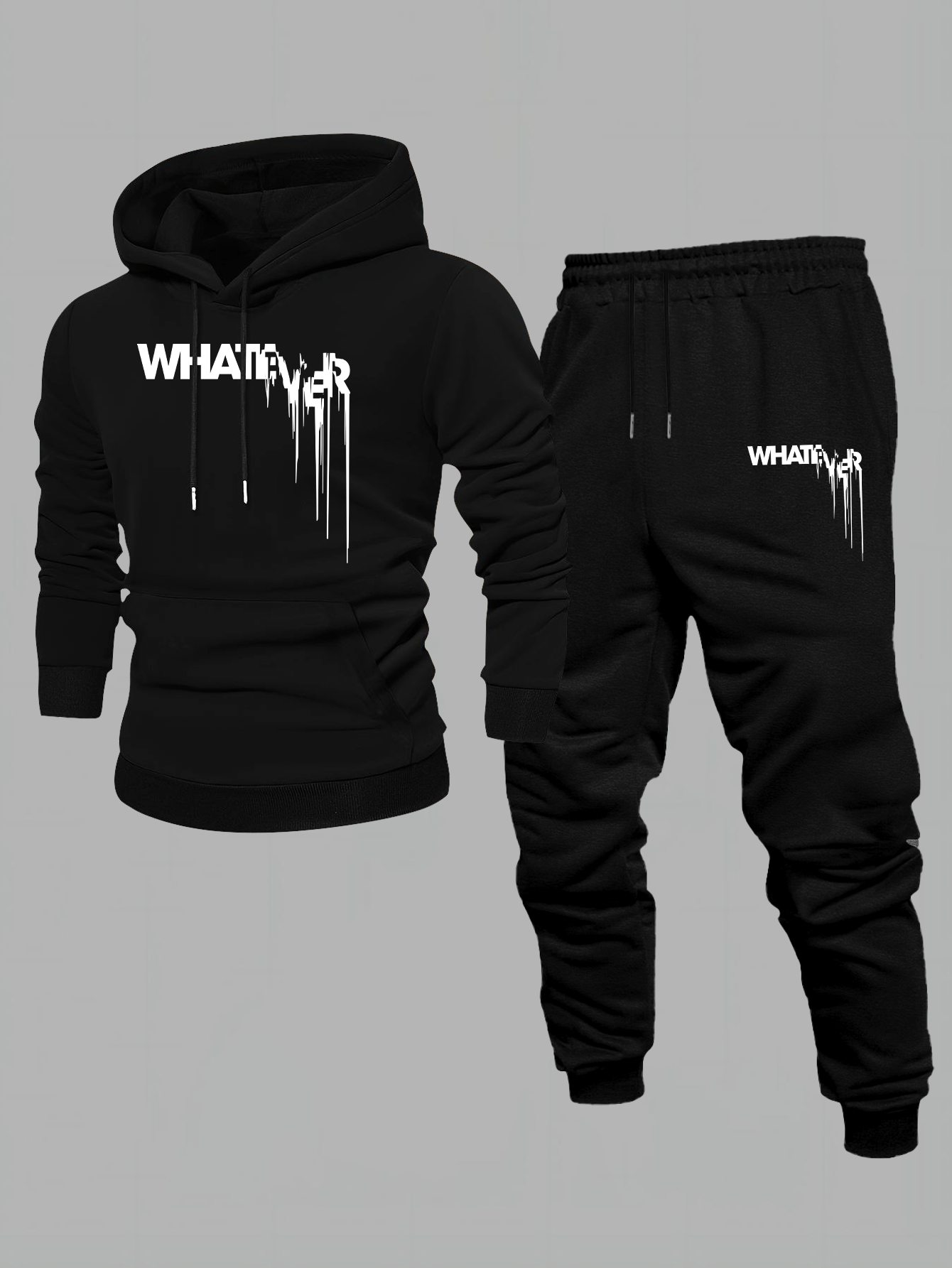 Streetwear Hoodie - Men 2‑Piece Streetwear Outfit Drip Tear