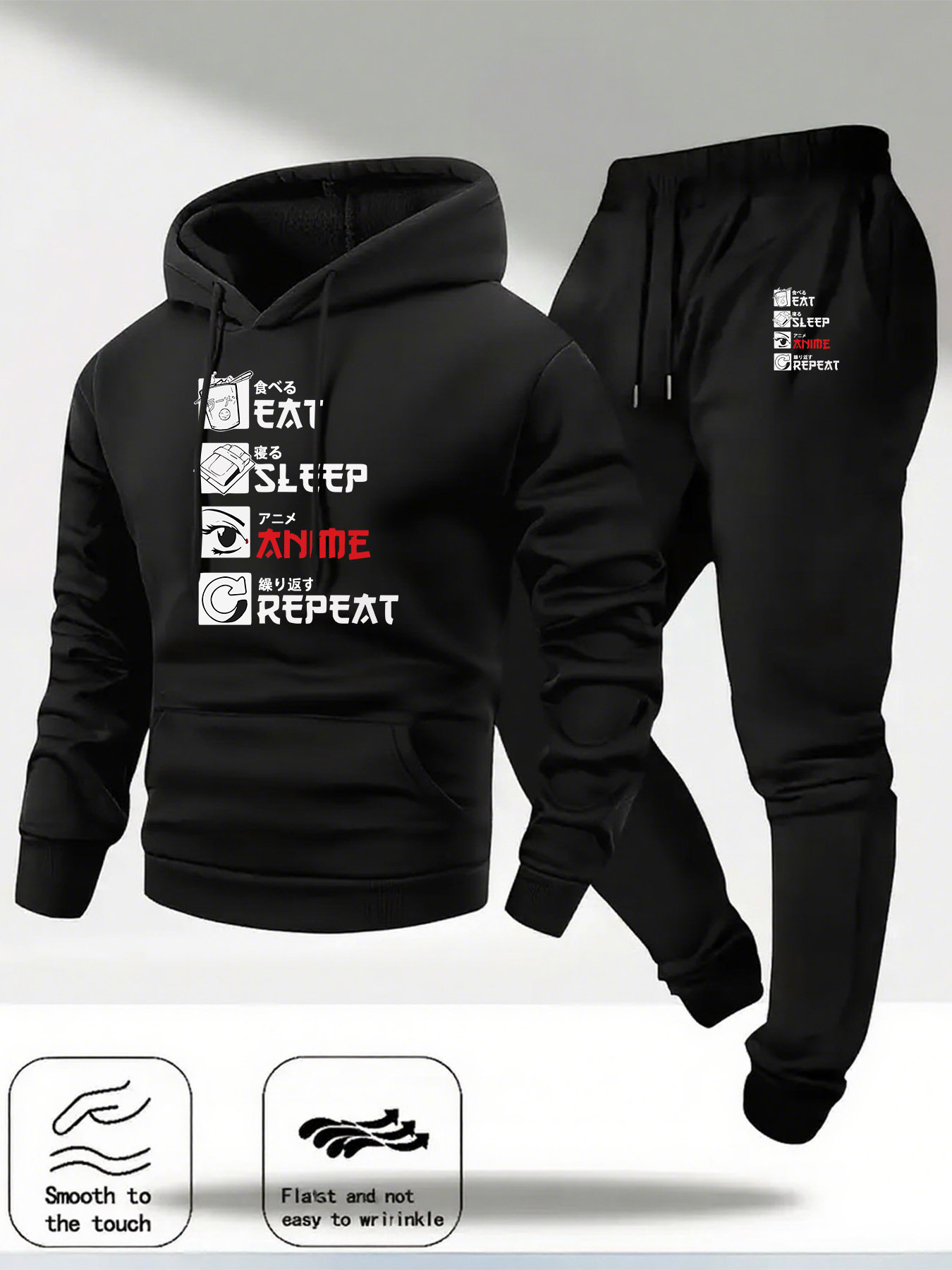 Streetwear Hoodie - Letter Printed Mens Tracksuit Hoodie +