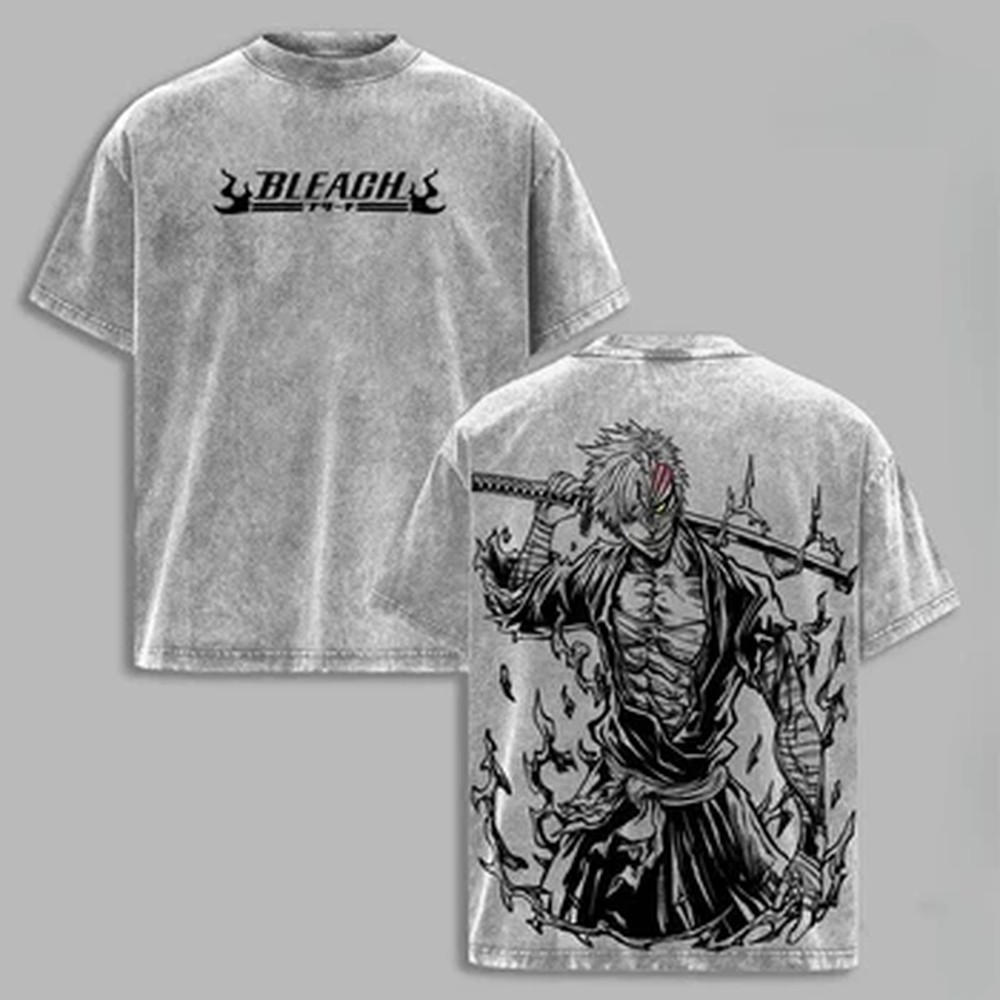 Graphic Tee Oversized - Vintage Washed Manga BLEACH Ichigo Kurosaki