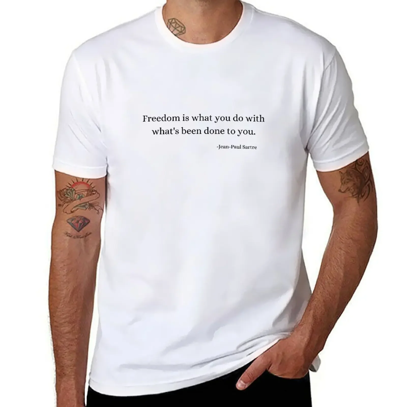 Jeans Shirt Fashion For Men - History Philosophy Quotes: Jean-Paul Sartre T-Shirt