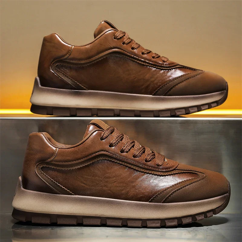 Men'S Fashion Running Shoes - Luxury Men's Sneakers All Seasons Leather