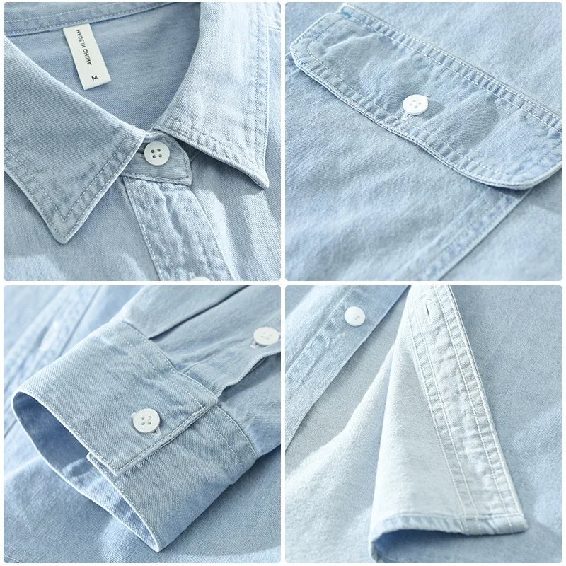 Korean Fashion Men Denim Shirt - огляд і ціна Jeans Shirt Fashion For Men