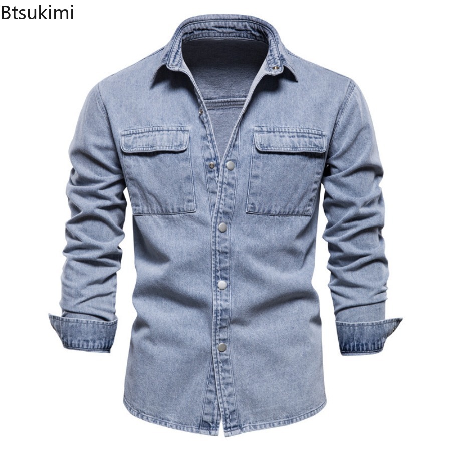 Spring Autumn Men's Fashion Sl - огляд і ціна Jeans Shirt Fashion For Men