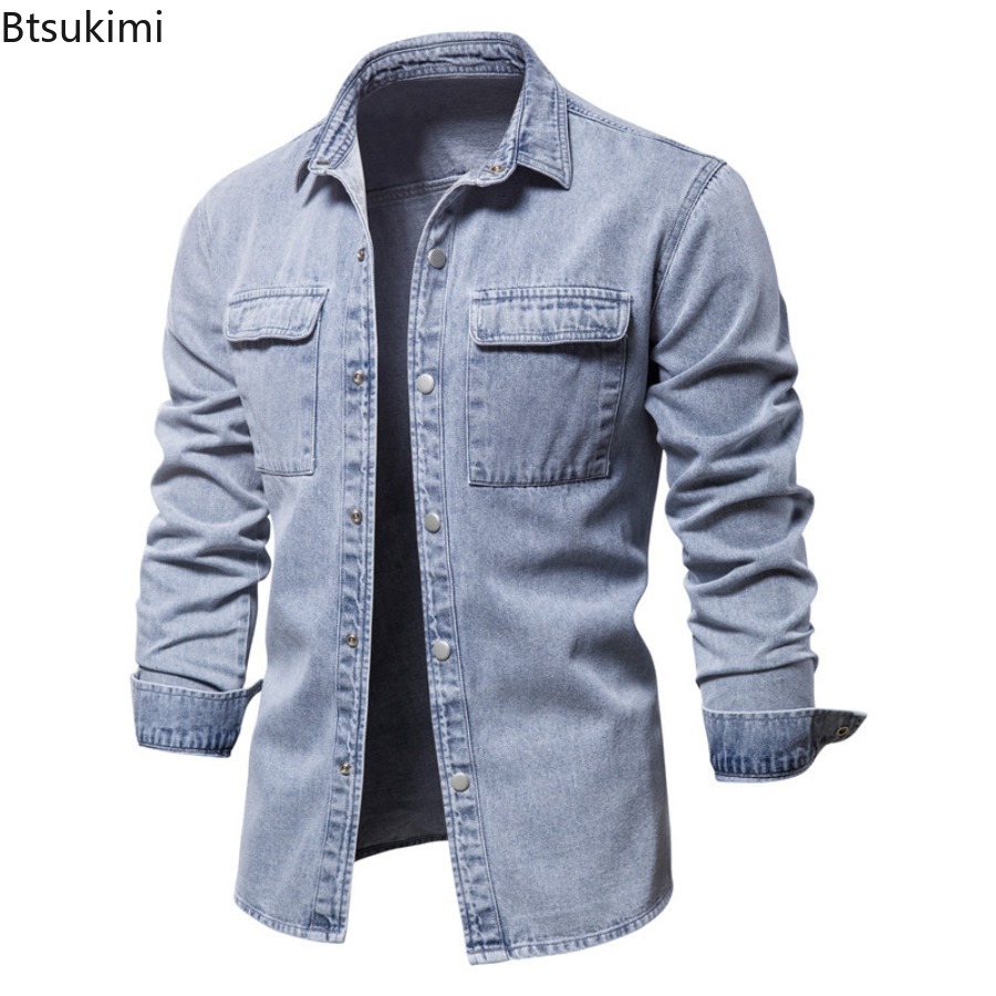 Spring Autumn Men's Fashion Sl - огляд і ціна Jeans Shirt Fashion For Men