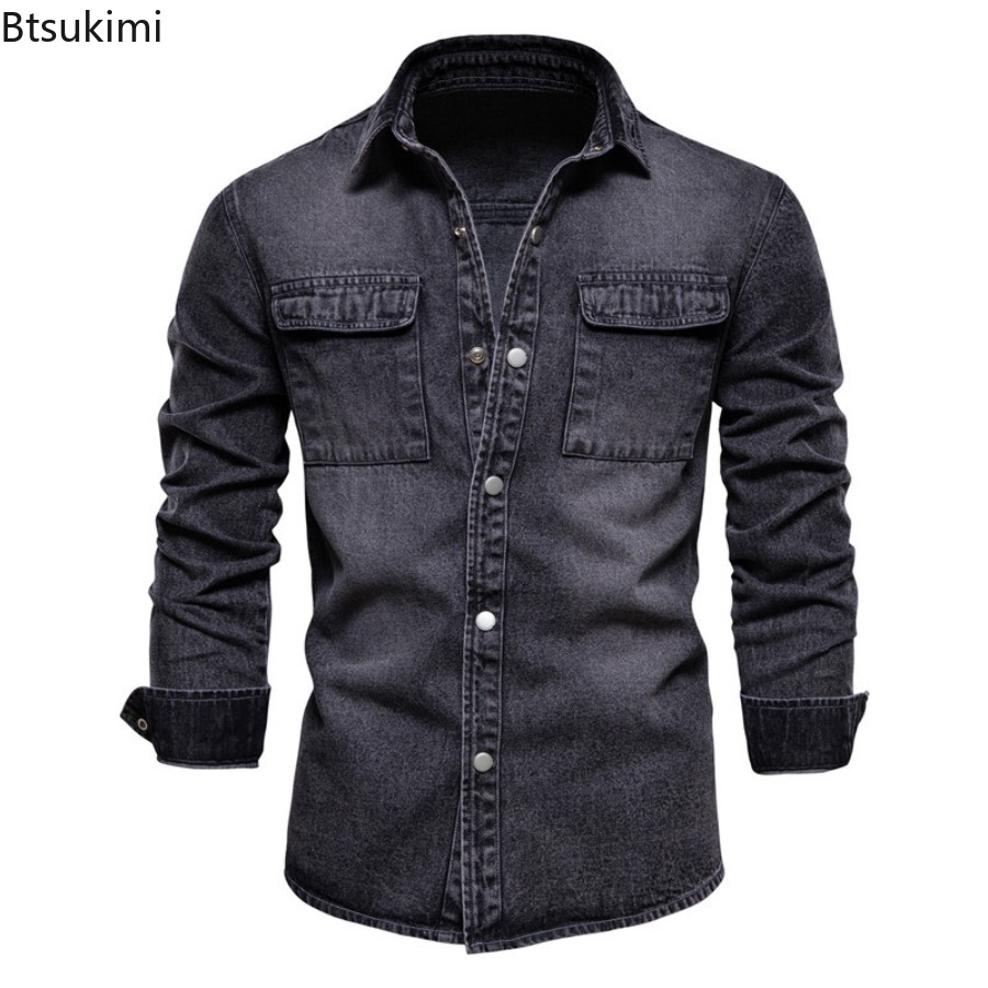 Spring Autumn Men's Fashion Sl - огляд і ціна Jeans Shirt Fashion For Men