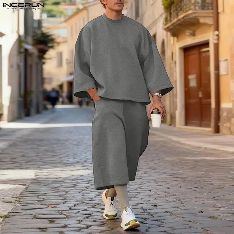INCERUN Men Sets Solid Color B - огляд і ціна Streetwear Hoodie