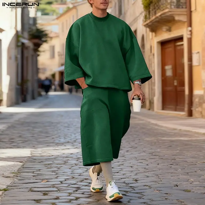 INCERUN Men Sets Solid Color B - огляд і ціна Streetwear Hoodie