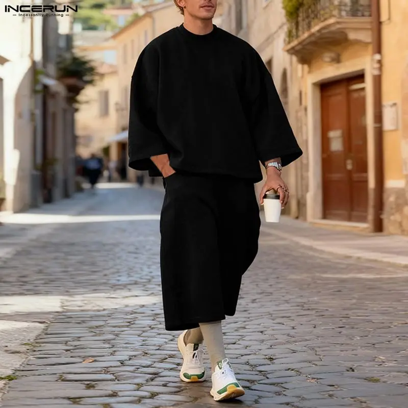 INCERUN Men Sets Solid Color B - огляд і ціна Streetwear Hoodie