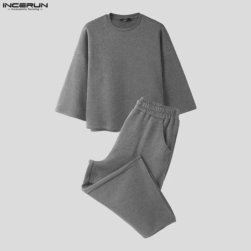 INCERUN Men Sets Solid Color B - огляд і ціна Streetwear Hoodie