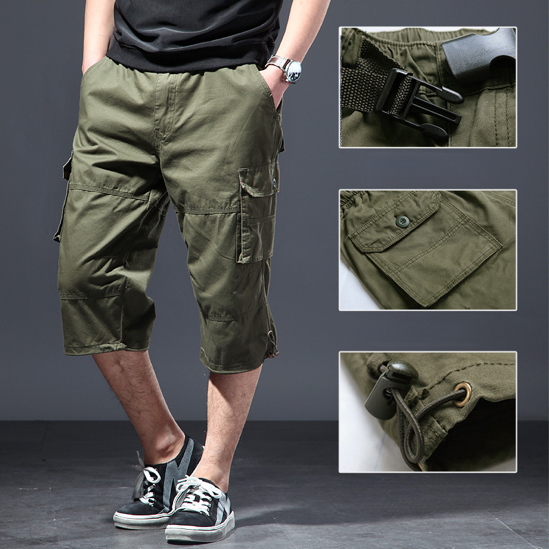 Men's Cotton 3/4 Pants Loose P - огляд і ціна Mens Fashion Zip Up