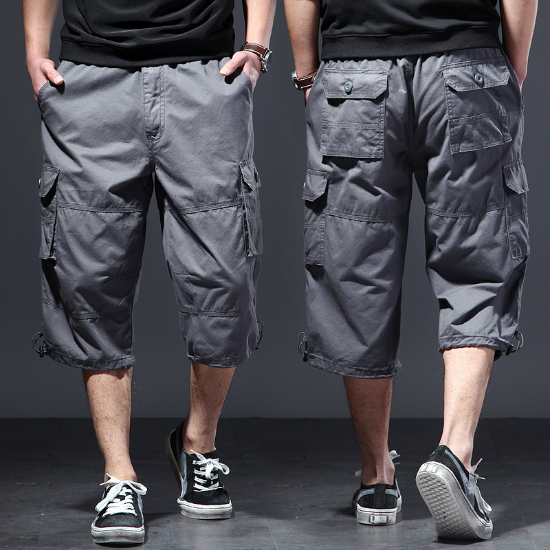 Men's Cotton 3/4 Pants Loose P - огляд і ціна Mens Fashion Zip Up