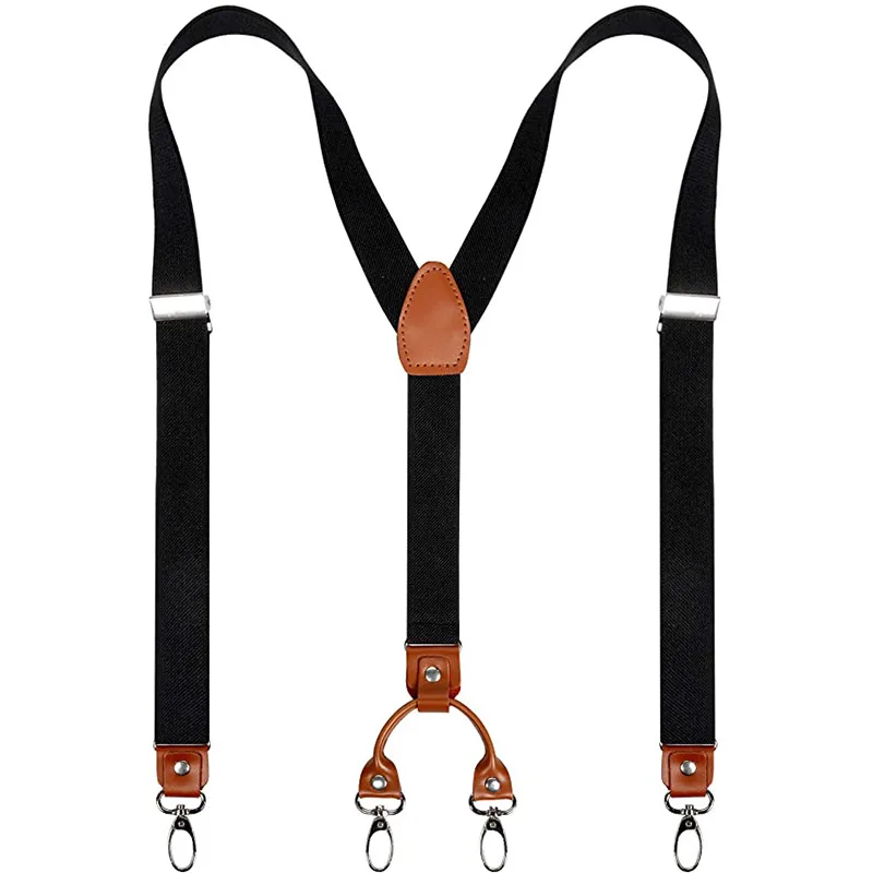 2.5cm 4 Clips Suspenders Clips - огляд і ціна Jeans Shirt Fashion For Men