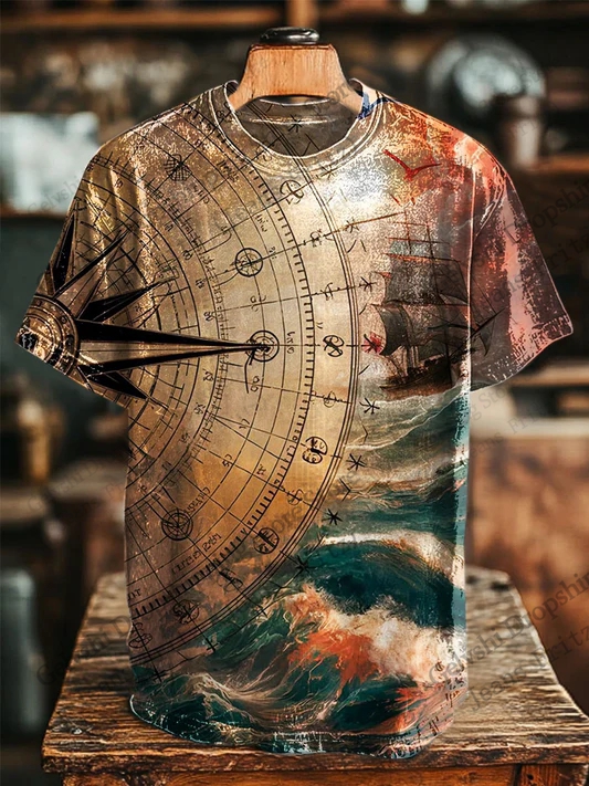 Vintage Mens T-shirt Summer Co - огляд і ціна Jeans Shirt Fashion For Men