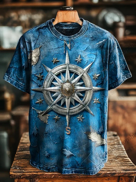 Vintage Mens T-shirt Summer Co - огляд і ціна Jeans Shirt Fashion For Men