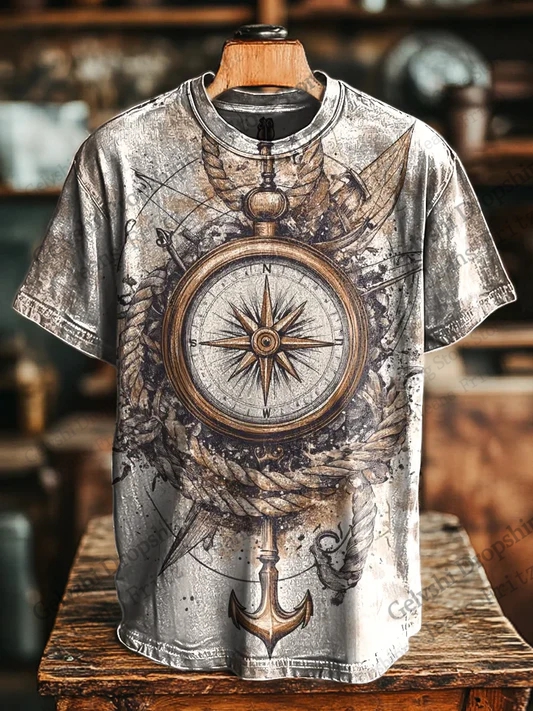 Vintage Mens T-shirt Summer Co - огляд і ціна Jeans Shirt Fashion For Men