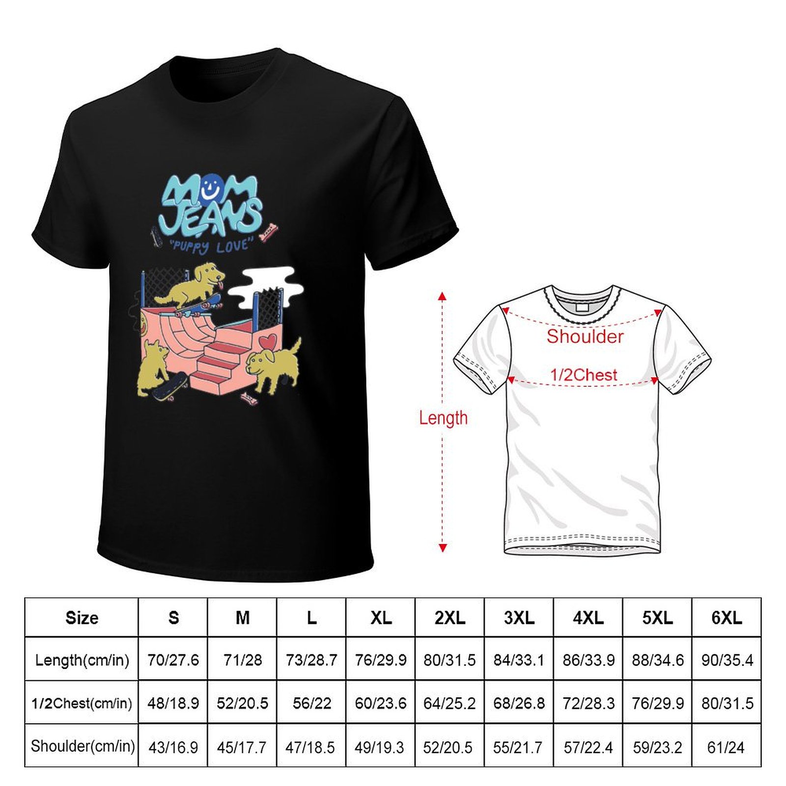 Mom Jeans band puppy love, dog - огляд і ціна Jeans Shirt Fashion For Men