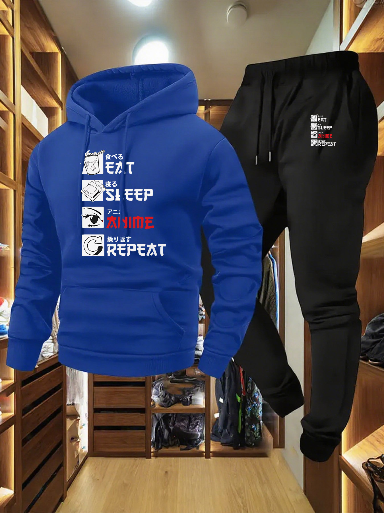 Letter Printed Mens Tracksuit  - огляд і ціна Streetwear Hoodie