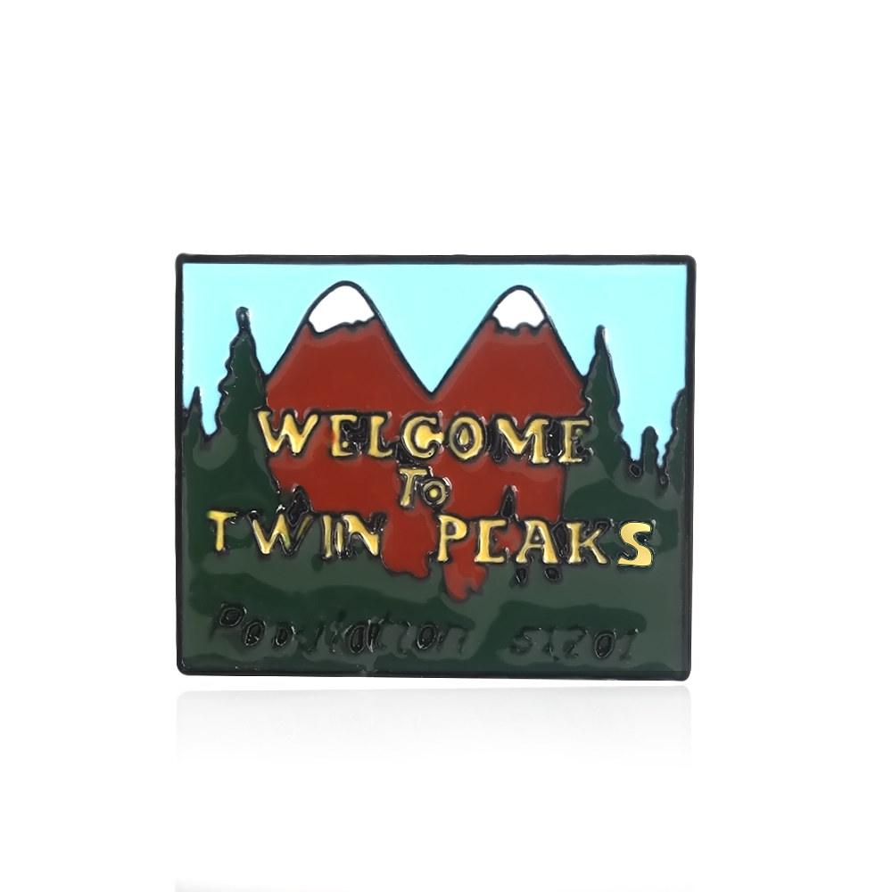 Twin Peaks Enamel Badge Brooch - огляд і ціна Jeans Shirt Fashion For Men