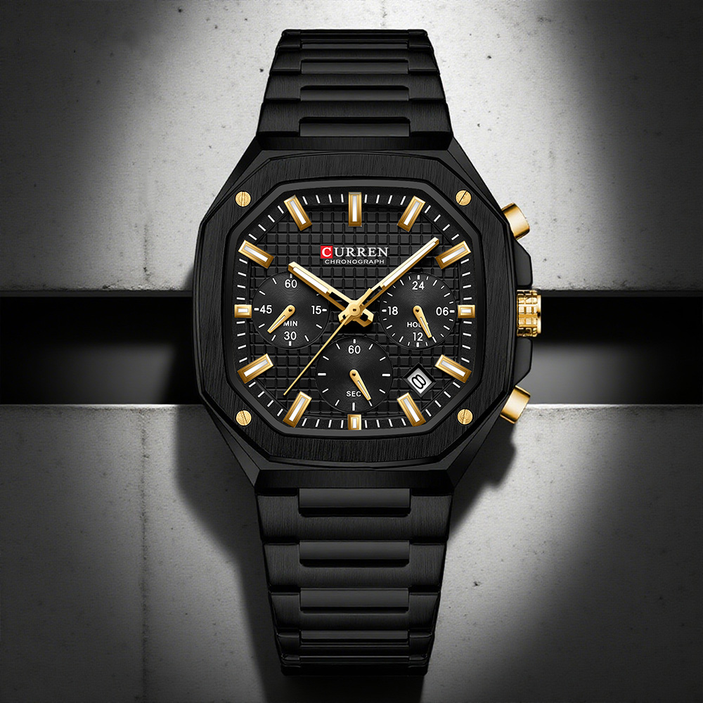 CURREN Luxury Square Chrono Wa - огляд і ціна Fashion Mens Watches