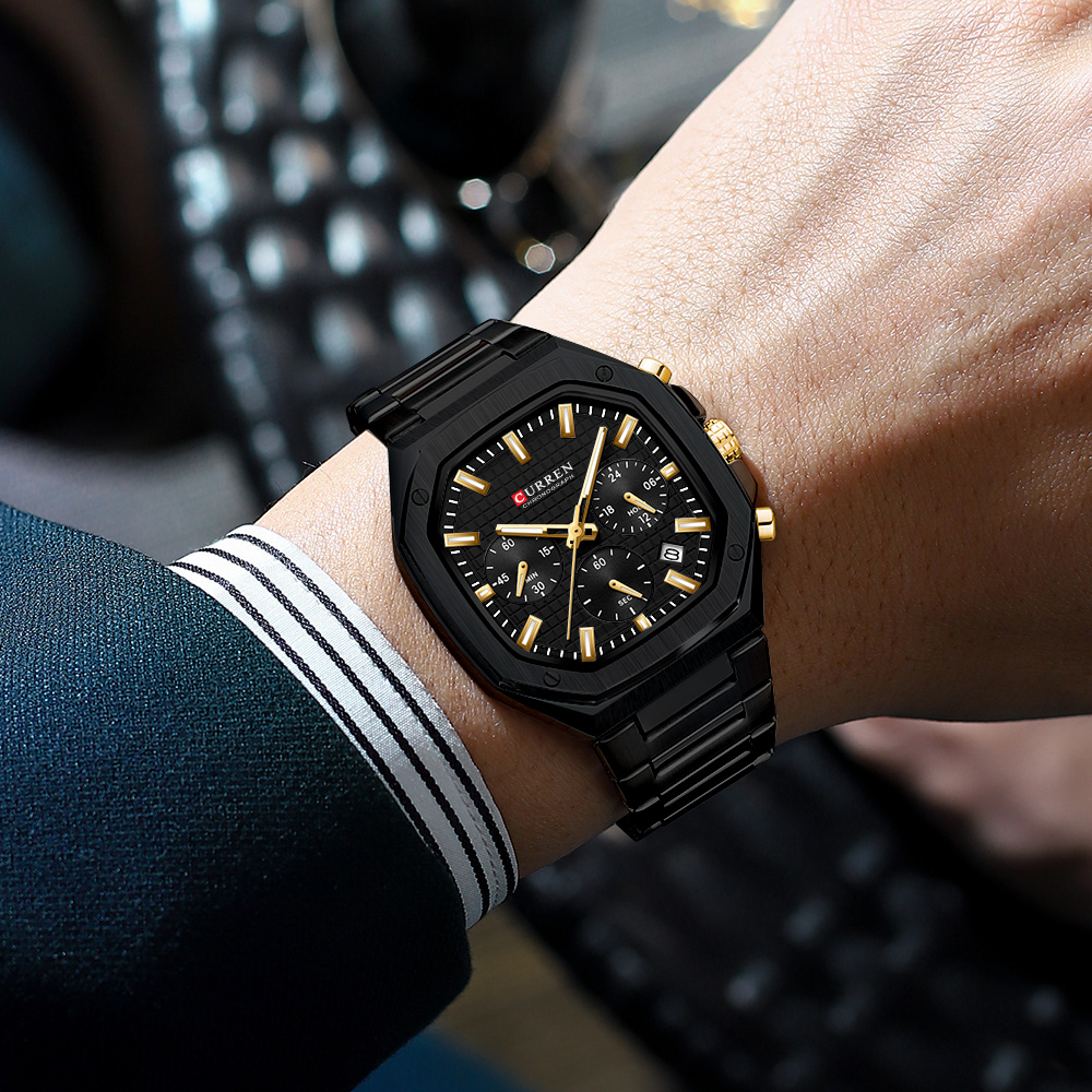 CURREN Luxury Square Chrono Wa - огляд і ціна Fashion Mens Watches