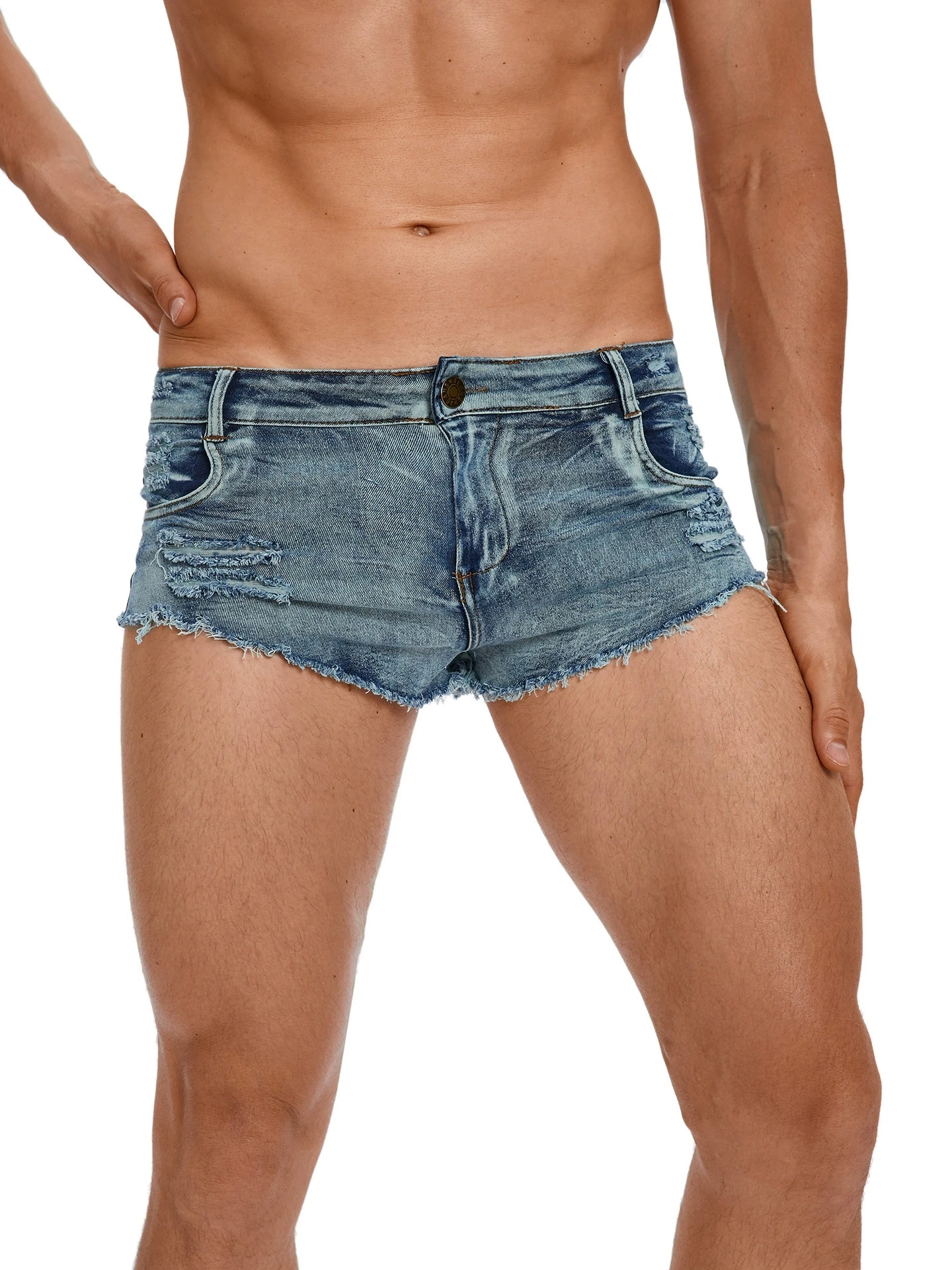 Men's Low Waist Jeans Shorts F - огляд і ціна Men Fashion Jeans
