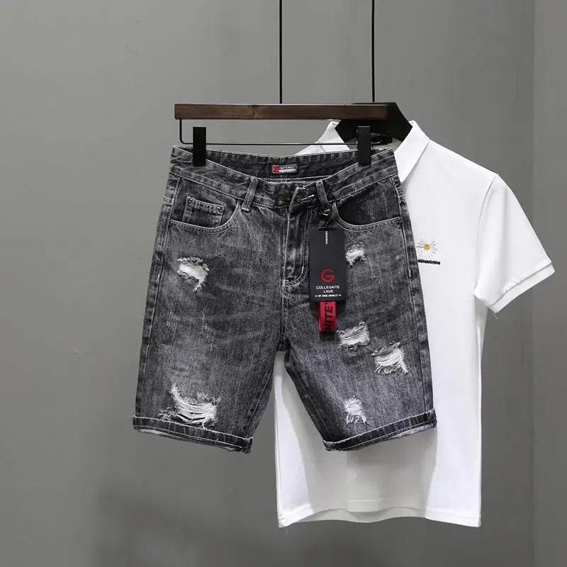 Men's Short Jeans Pants Black  - огляд і ціна Men Fashion Jeans