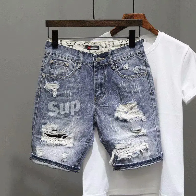 Men's Short Jeans Pants Black  - огляд і ціна Men Fashion Jeans